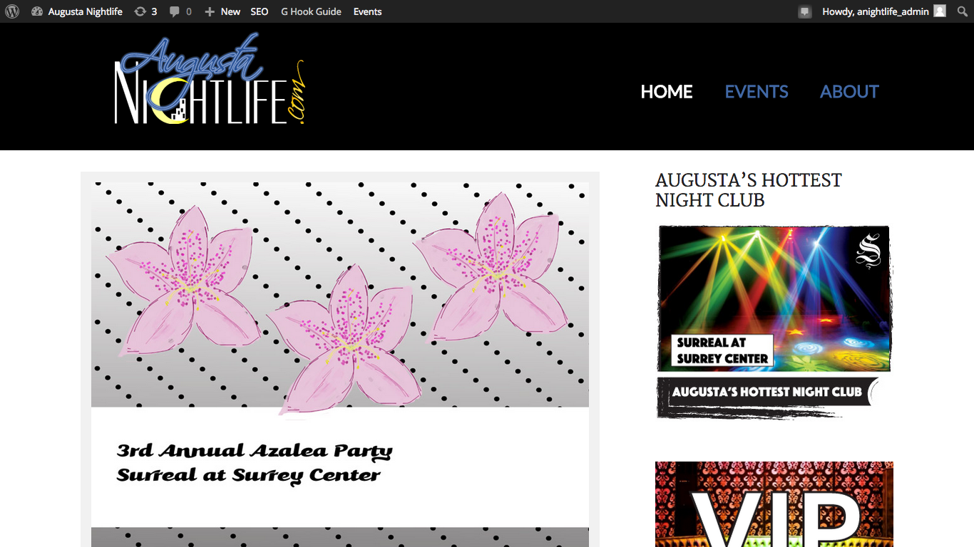 Augusta Nightlife – Website Concept